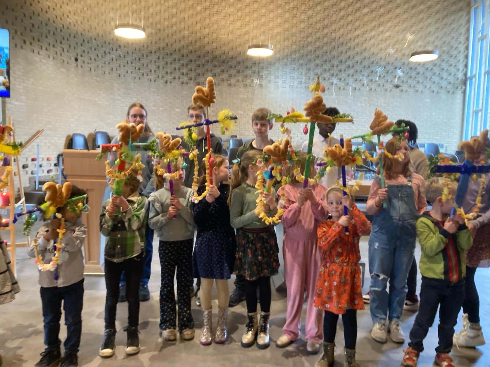 Feestelijke palmpasen optocht